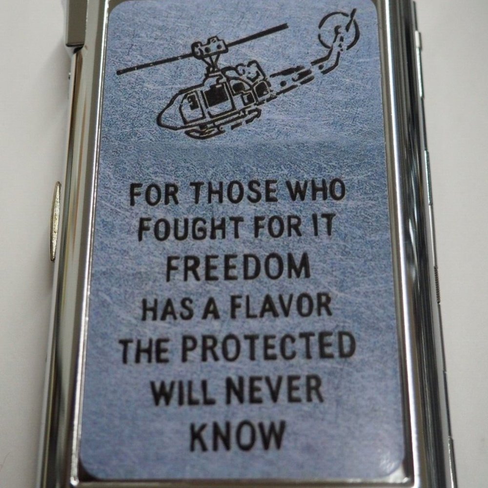 Vietnam Trench Art Freedom Cigarette Case With Built In Butane Lighter